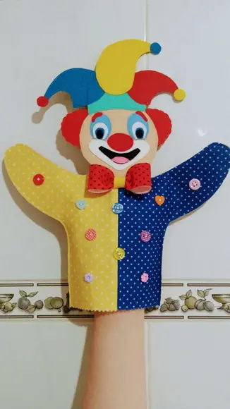 Fantoche Palhaço em Feltro