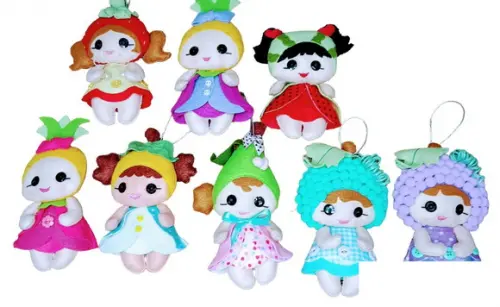 Kit Mini Bonecas Frutinhas em Feltro