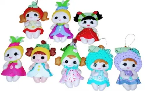 Kit Mini Bonecas Frutinhas em Feltro