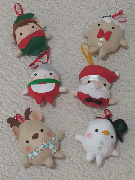 Kit Puffys de Natal Nª 42 - Pingentes em Feltro