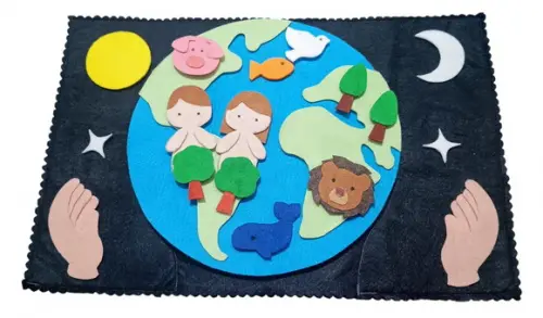 Luva Pedagógica a Criação do Mundo em Feltro