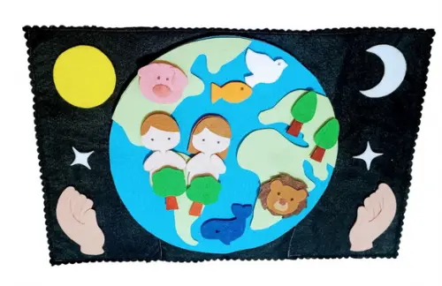 Luva Pedagógica a Criação do Mundo em Feltro
