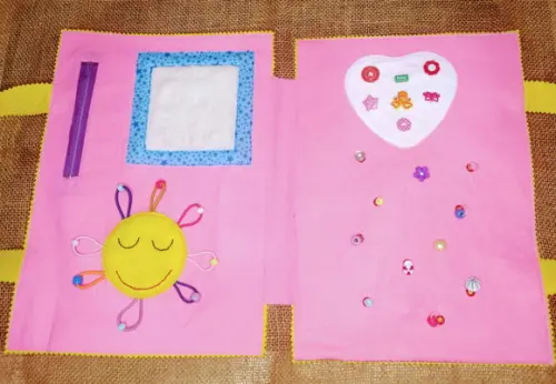 Maleta Sensorial Amarelo e Rosa - Brinquedo Lúdico