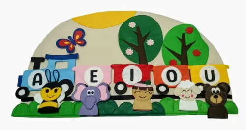 Painel das Vogais em Feltro