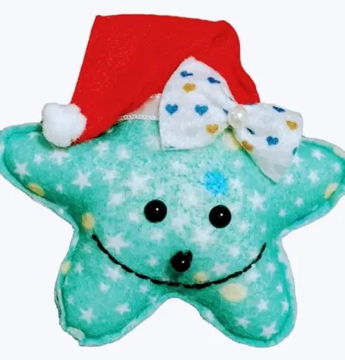 Pingente de Natal - Estrelinha Estampada em Feltro