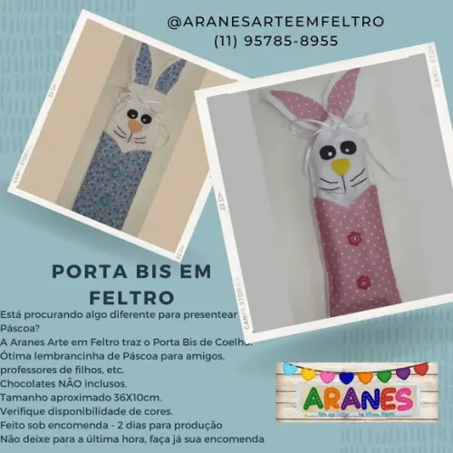 Porta Bis de Coelho em Feltro