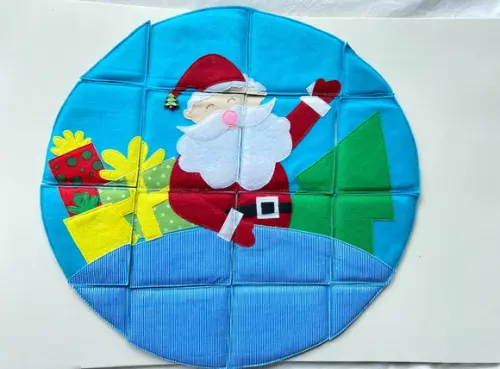 Quebra Cabeça de Natal em Feltro - Brinquedo Pedagógico