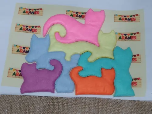 Quebra Cabeça Gatinhos em Feltro