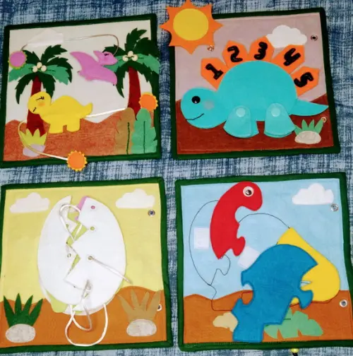 Quiet Book Dinossauro - Livro Sensorial