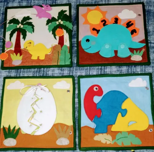 Quiet Book Dinossauro - Livro Sensorial