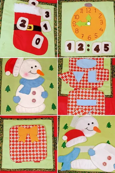 Quiet Book Natal 3 - Livro Pedagógico em Feltro