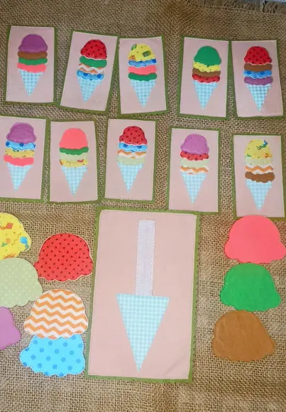 Sorvete das Cores - Brinquedo Pedagógico em Feltro
