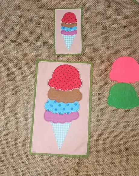 Sorvete das Cores - Brinquedo Pedagógico em Feltro