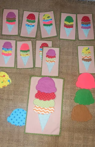 Sorvete das Cores - Brinquedo Pedagógico em Feltro