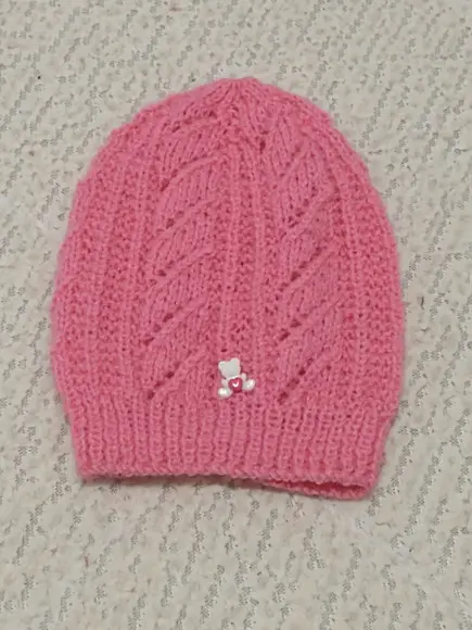Touca Artesanal Bebê Lã Tricot Tricô Unissex Touca Inverno
