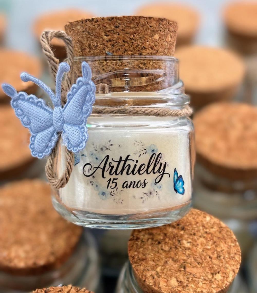 Velas Aromatizadas Personalizada - com borboleta