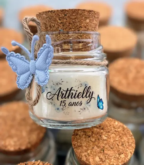 Velas Aromatizadas Personalizada - com borboleta