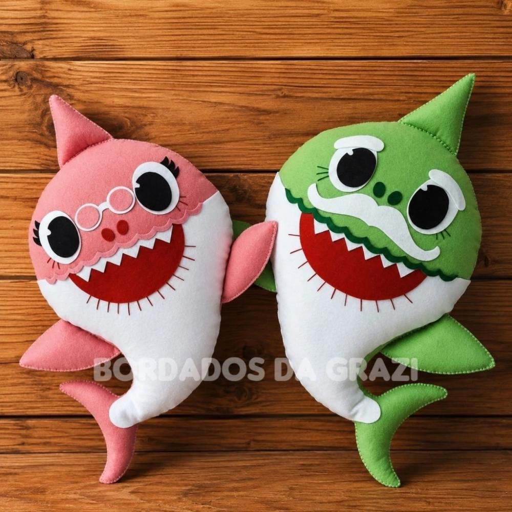 Vovô e vovó shark em feltro