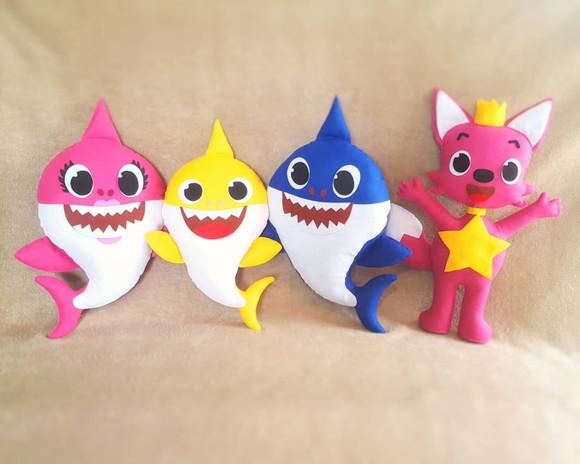 Kit Baby Shark em Feltro - 6 personagens