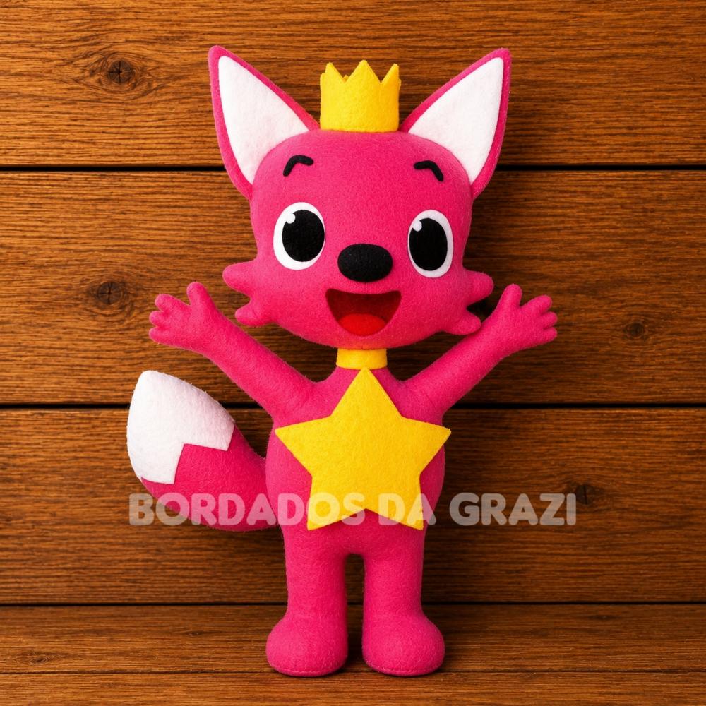 Raposa Pink Fong em Feltro