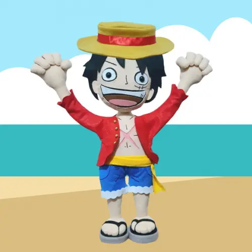 Luffy One Piece em Feltro 35cm