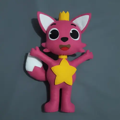 Raposa Pink Fong em Feltro