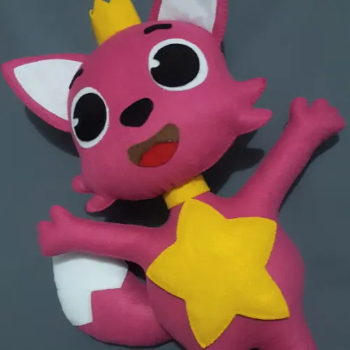 Raposa Pink Fong em Feltro