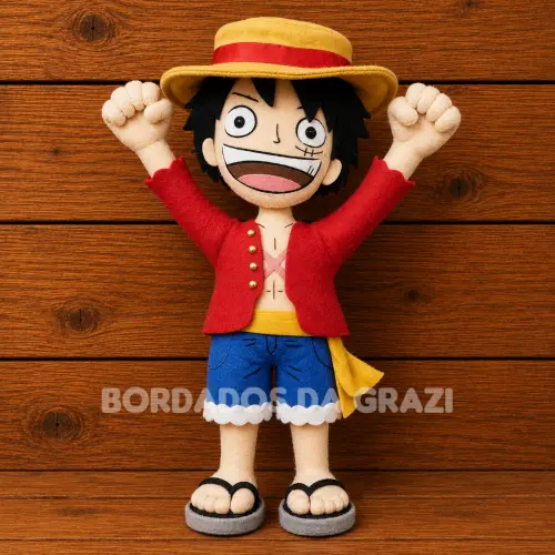 Luffy One Piece em Feltro 35cm