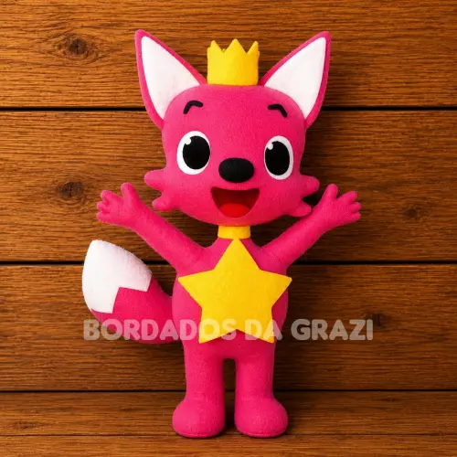 Raposa Pink Fong em Feltro