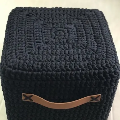 Capa de Puff com Alças em Couro Legítimo
