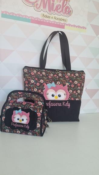 Bolsa Corujinha e Nécessaire Alça Dupla