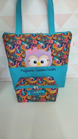 Bolsa Corujinha e Necessaire Cestinha