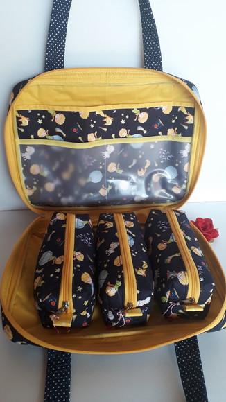 Bolsa Professora com 3 estojos- maletinha
