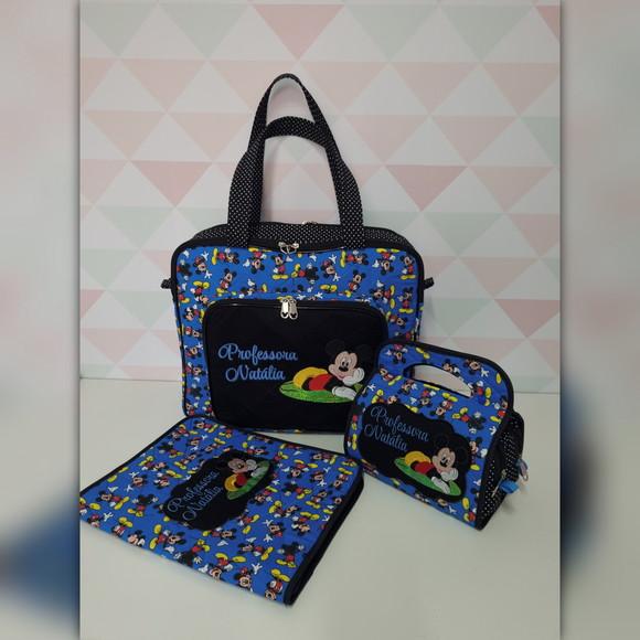 Kit Bolsa com Divisões, Necessaire Dupla e Capa para Caderno