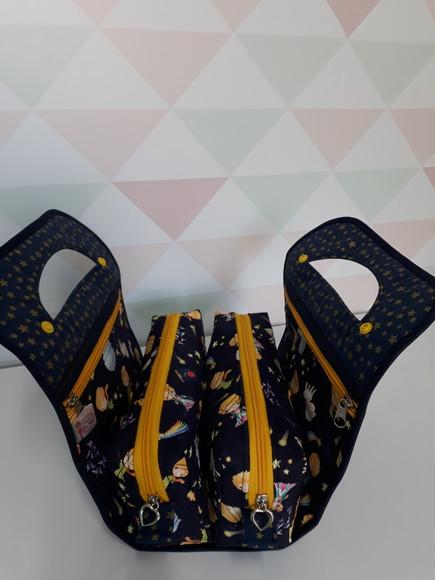 Kit Bolsa Principezinho com 3 Divisões e Nécessaire Dupla