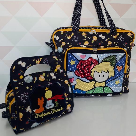Kit Bolsa Principezinho com 3 Divisões e Nécessaire Dupla