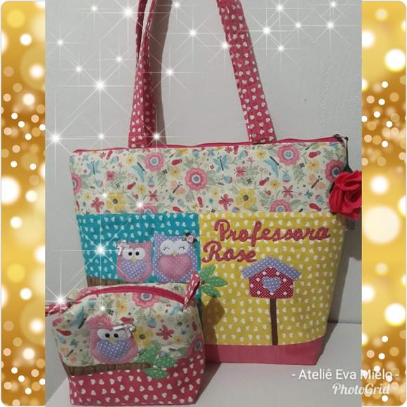 Kit bolsa professora + nécessaire