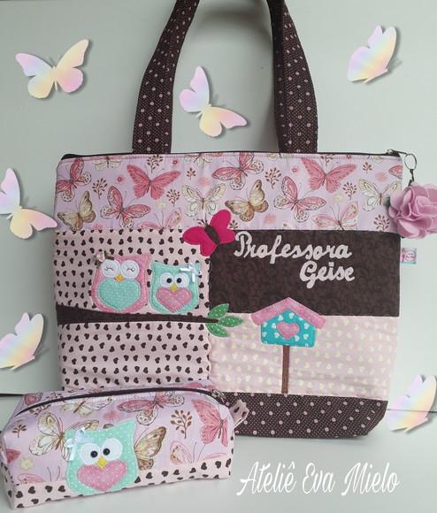Kit Bolsa Professora + Estojo