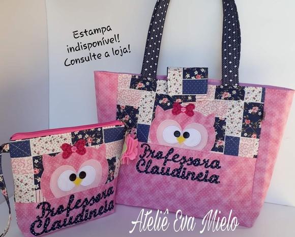Kit bolsa professora corujinha