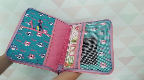 Kit Bolsa Professora Corujinha + Nécessaire + Capa Caderno