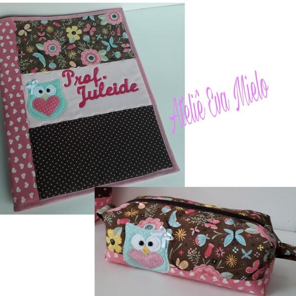 Kit Capa para caderno + estojo box personalizados