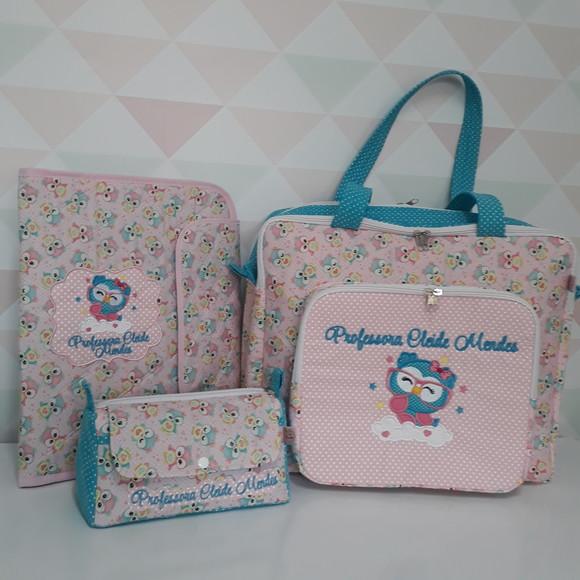 Kit para Professora - Bolsa 3 Divisões, Pasta e Nécessaire