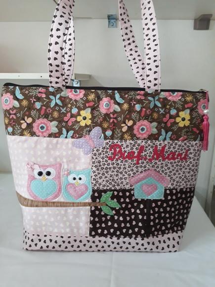 Kit Professora luxo ( bolsa, estojo e avental com bolsos)