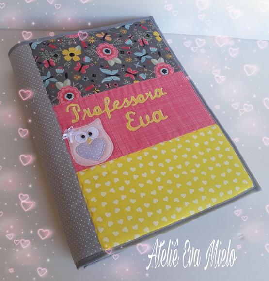 Kit professora- bolsa, estojo duplo e capa para fichário