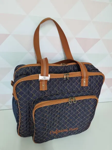 Bolsa com Divisões em Jeans