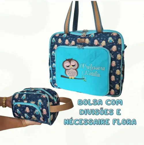 Bolsa com Divisões e Nécessaire Flora