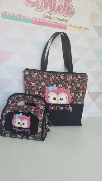 Bolsa Corujinha e Nécessaire Alça Dupla