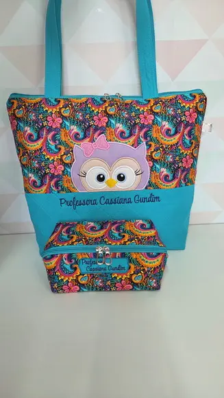 Bolsa Corujinha e Necessaire Cestinha