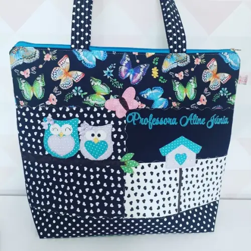 Bolsa Professora borboletas coloridas