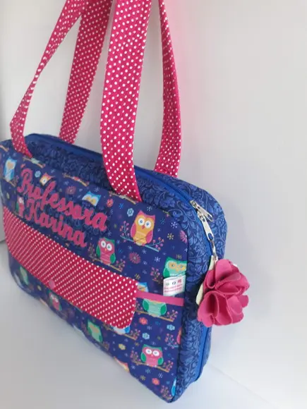 Bolsa Professora com 3 estojos- maletinha